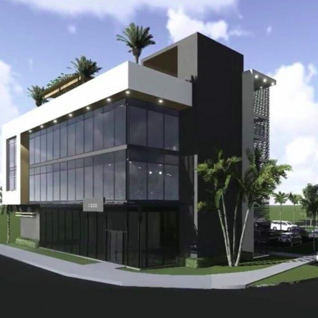 Modern Black and White Commercial Office Space in South Florida Funded Deal 3-D Rendering