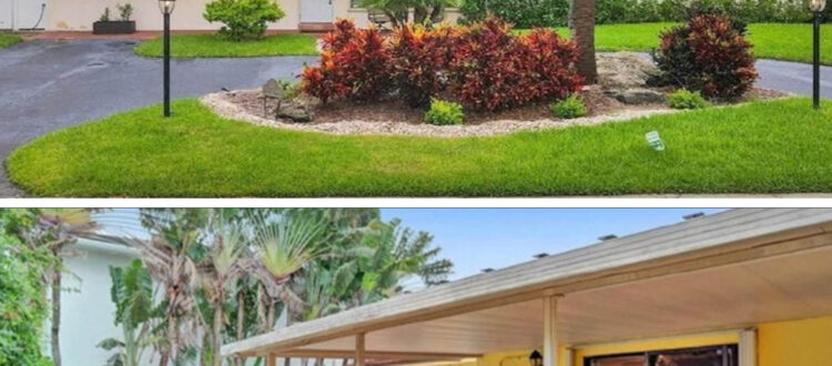 Residential House with Large Driveway and Backyard with a Pool and Awning in South Florida Funded Deal