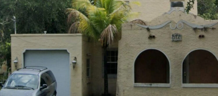 Small Residential House Funded Deal with Arched Windows and One-Car Garage in South Florida