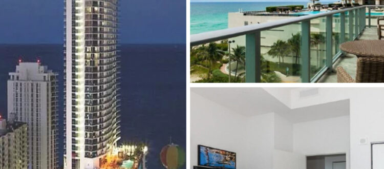 Skyscraper Residential Condominium with a Balcony and Ocean Views in South Florida