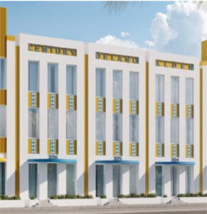 Modern Yellow, White and Blue, Residential Housing Property South Florida