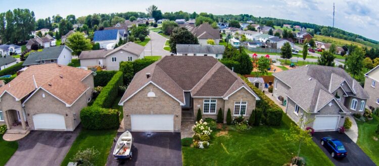 Residential Neighborhood Real Estate Aerial Shot South Florida