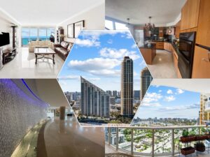 Luxury condo unit on the 24th floor with with beautiful balcony views. Located in Miami, FL